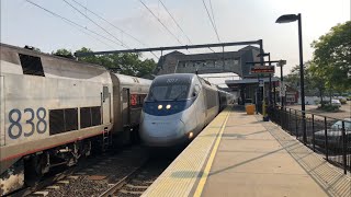 Amtrak & SLE Railfanning at Old Saybrook, CT with Corridor Clipper #10002 and Hornshows (7/16/21)