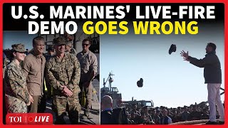 LIVE | Shock Incident At Marine Corps Celebration: Shrapnel Hits Police Car As Vance Watches