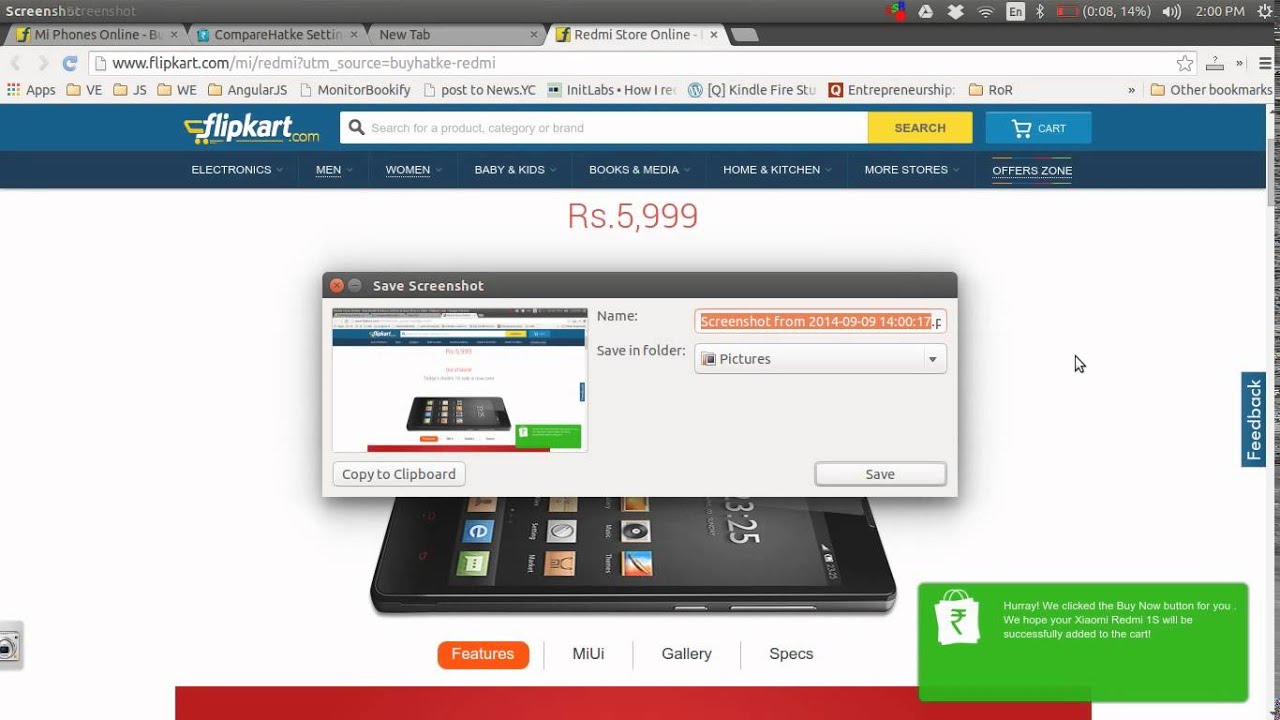 xiaomi redmi 1s flipkart buyhatke Sep 9th