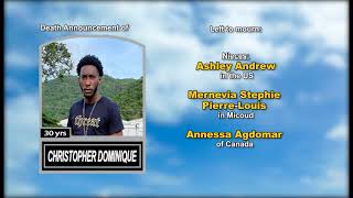 Christopher Dominique ~ Long Obituary