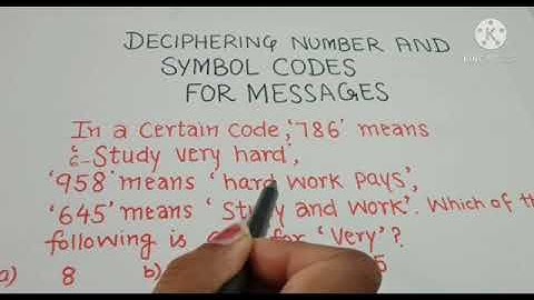 Coding-decoding |DECIPHERING NUMBER &SYMBOL CODES MESSAGES|LOGICAL REASONING