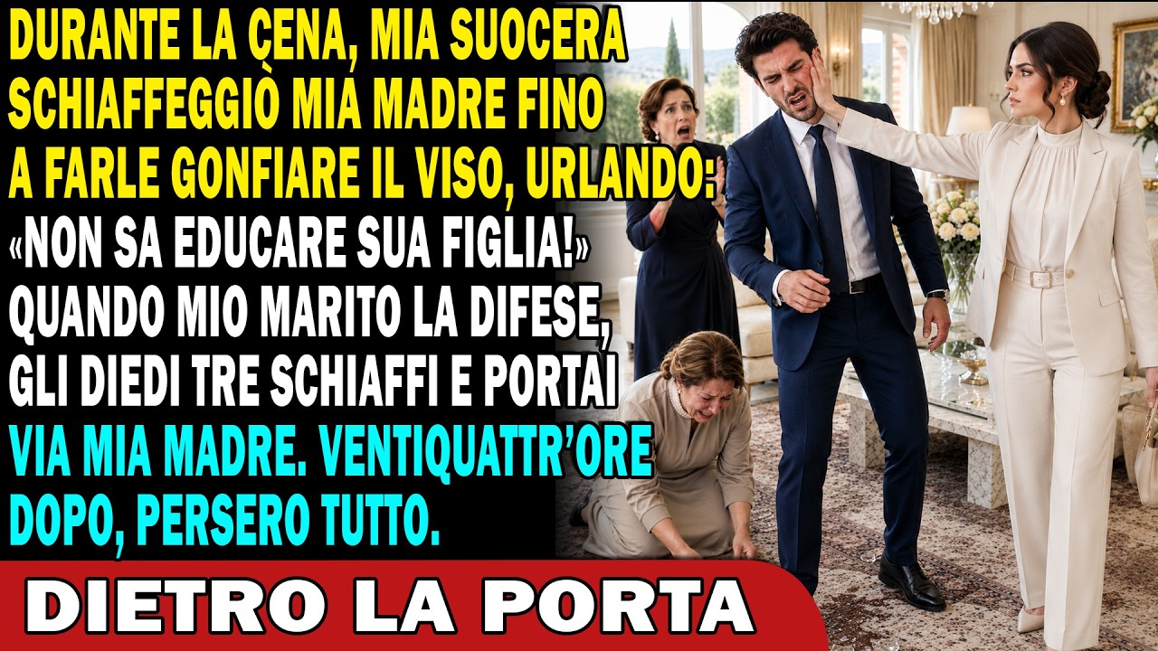 Mia madre è stata schiaffeggiata da mia suocera per aver rotto un vasetto di salsa piccante sul suo tappeto costoso. Mio marito mi ha urlato: “Inginocchiati e chiedi scusa a mia madre!” Il sangue...