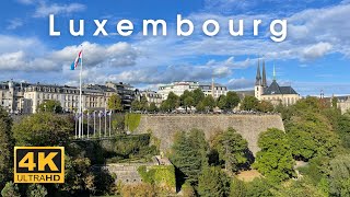 4k🇱🇺 Luxembourg City Walking Tour 🚶 September 2022  🎧 ORIGINAL SOUNDS. Люксембург прогулка по городу