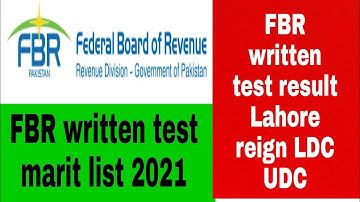 FBR written test result update 2021 Lahore reign || FBR result LDC,UDC,DEO, stenographer