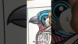 Experience Serenity with This Intricate Bird Design – Therapeutic Adult Coloring Page!  #shorts
