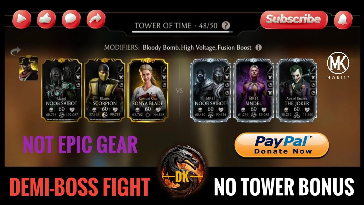 Tower of Time 48 & Reward 🎮 Mortal Kombat Mobile▫️MK Mobile▫️MKM 