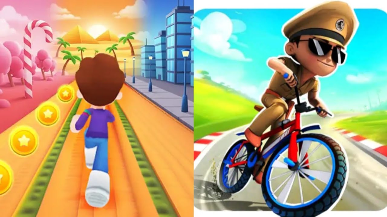 Kooply Run Subway Craft VS Little Singham Cycle Race Android New update Gameplay 