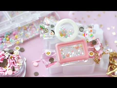 make candy with beads trapped in resin that hardens under