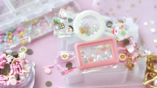 make candy with beads trapped in resin that hardens under