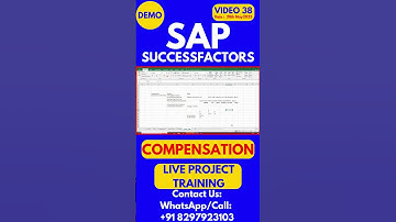 SAP SuccessFactors Compensation Training Tutorial Class 38 28th  May 2025 #sapsuccessfactorstraining