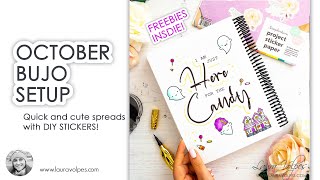 October 2020 Plan With Me + FREEBIES! | Halloween Bullet Journal Setup with DIY STICKERS!