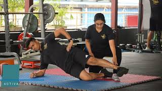 Modified side plank with hip abduction