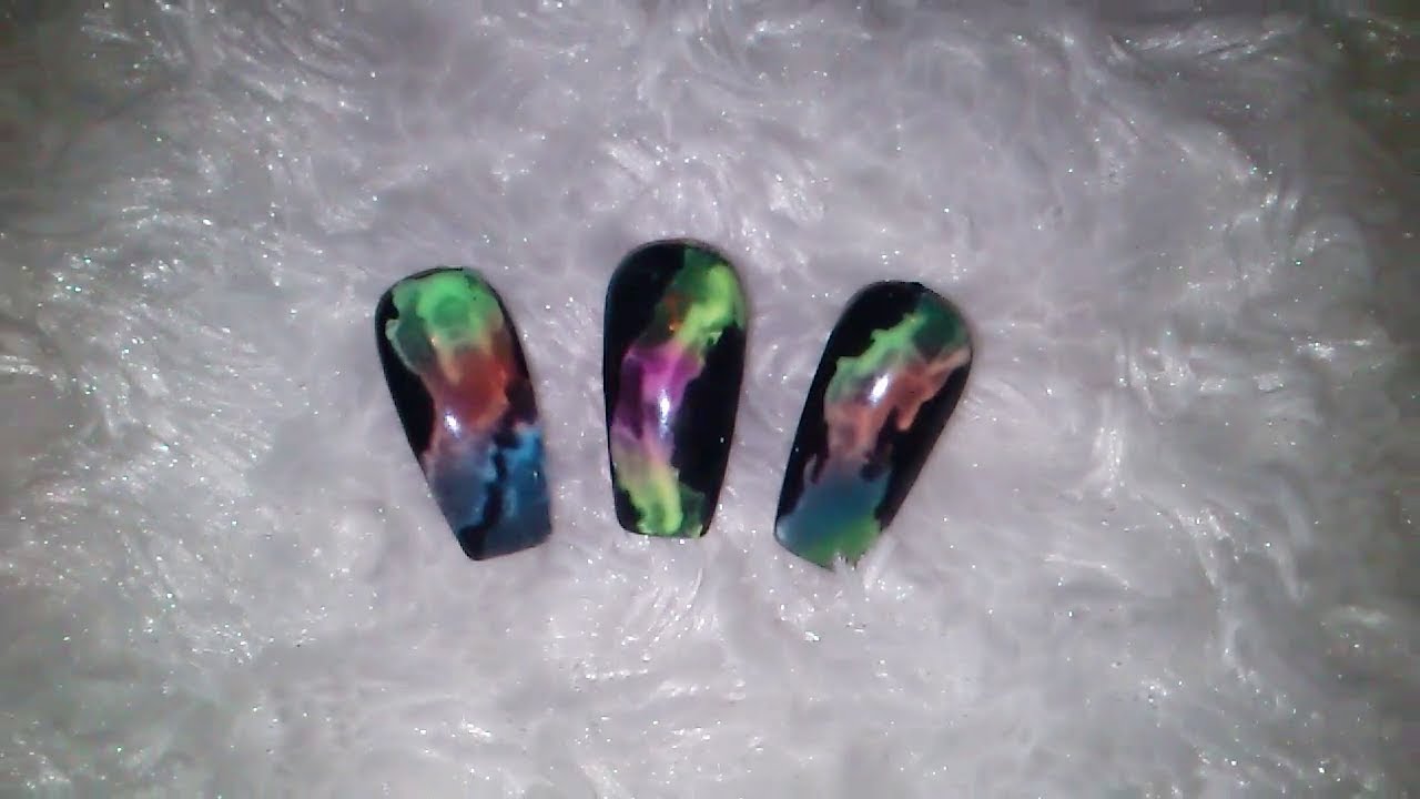 Uñas Con Efecto Humo Neon / Neon Smoke Nails YouTube