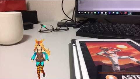 Unity-chan walking around on my desk