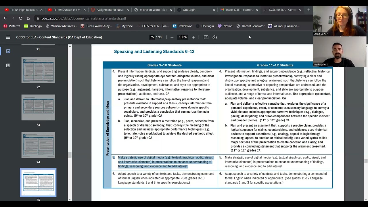 Mark and Sarah's SDAIE Strategy Lesson Plan