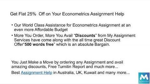 Econometrics Assignment help