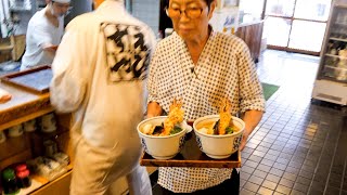 特大海老天ラッシュ！平日深夜１時まで営業する名古屋の大衆カレーうどん食堂丨Tempura noodle restaurant open until late at night