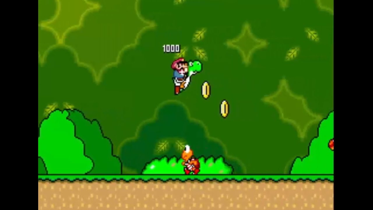 Mario Riding Yoshi Super Mario World