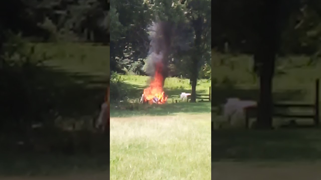 This is what happens when you burn a couch full of bullets YouTube
