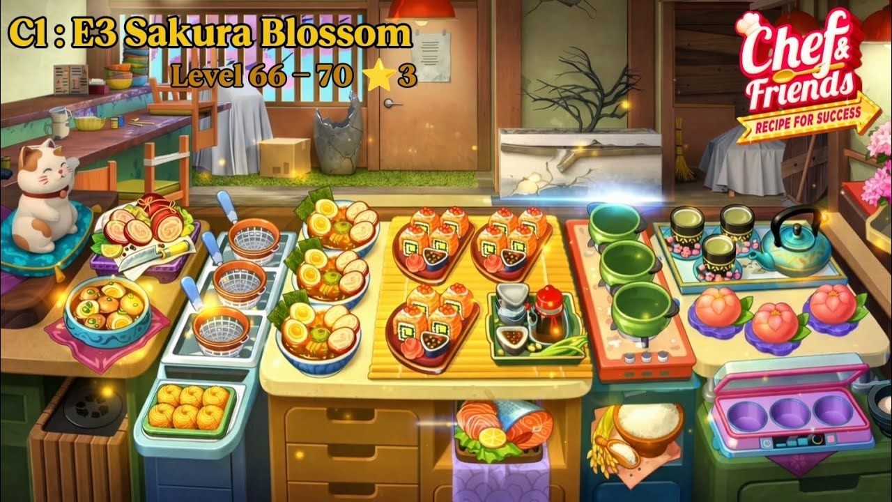Episode 3 : Sakura Blossom Level 66 - 70 ⭐3 || CHEF & FRIENDS CHAPTER 1 || Walkthrough Gameplay