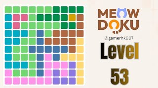 Meowdoku Brain Puzzle level 53 Walkthrough Solution 