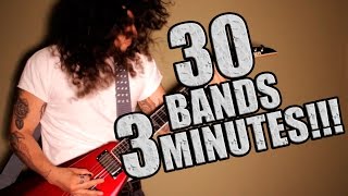 30 ROCK SONGS in 3 minutes!!! chords