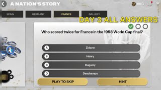 A Nation Story France Day 3 Answers  How Many Times France Hosted The World Cup  Fc Mobile