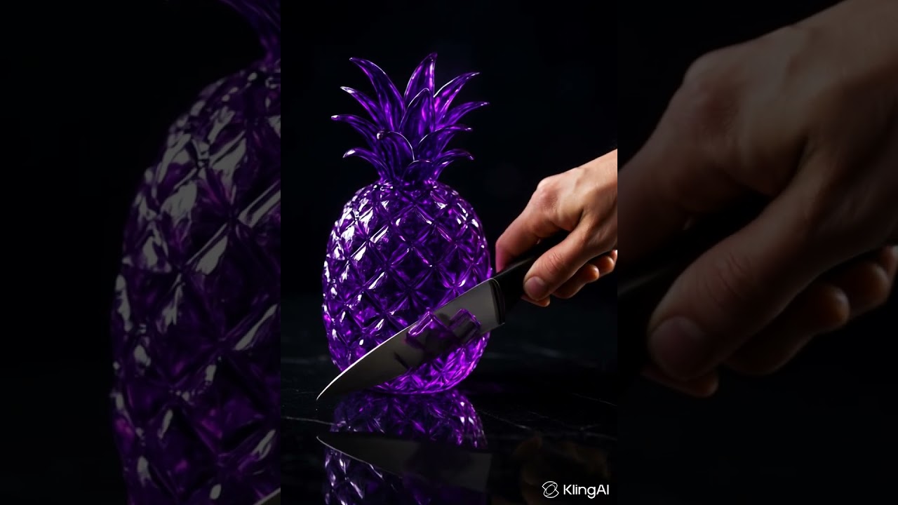 Purple Glass Pineapple 🍍💎 | Crystal Pineapple Cutting ASMR | Oddly Satisfying Shorts