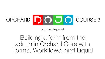 Building a form from the admin in Orchard Core (Forms, Workflows, Liquid)  - Dojo Course 3 (13)