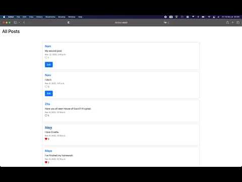 Zita | CS50 Web Project 4 - Network