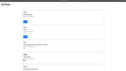 Zita | CS50 Web Project 4 - Network