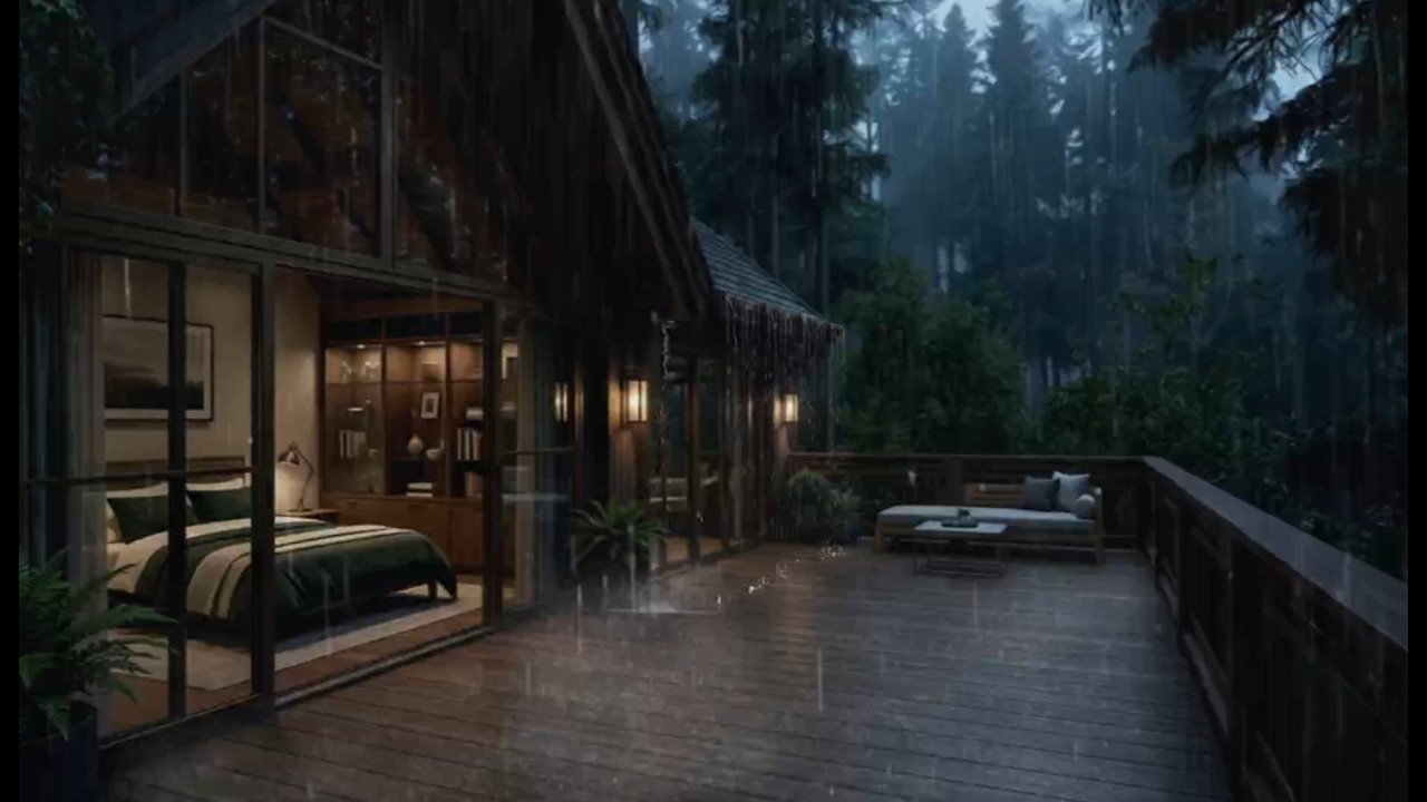 Gentle Rainfall in a Forest Bedroom | Peaceful Rain Sounds for Deep Sleep
