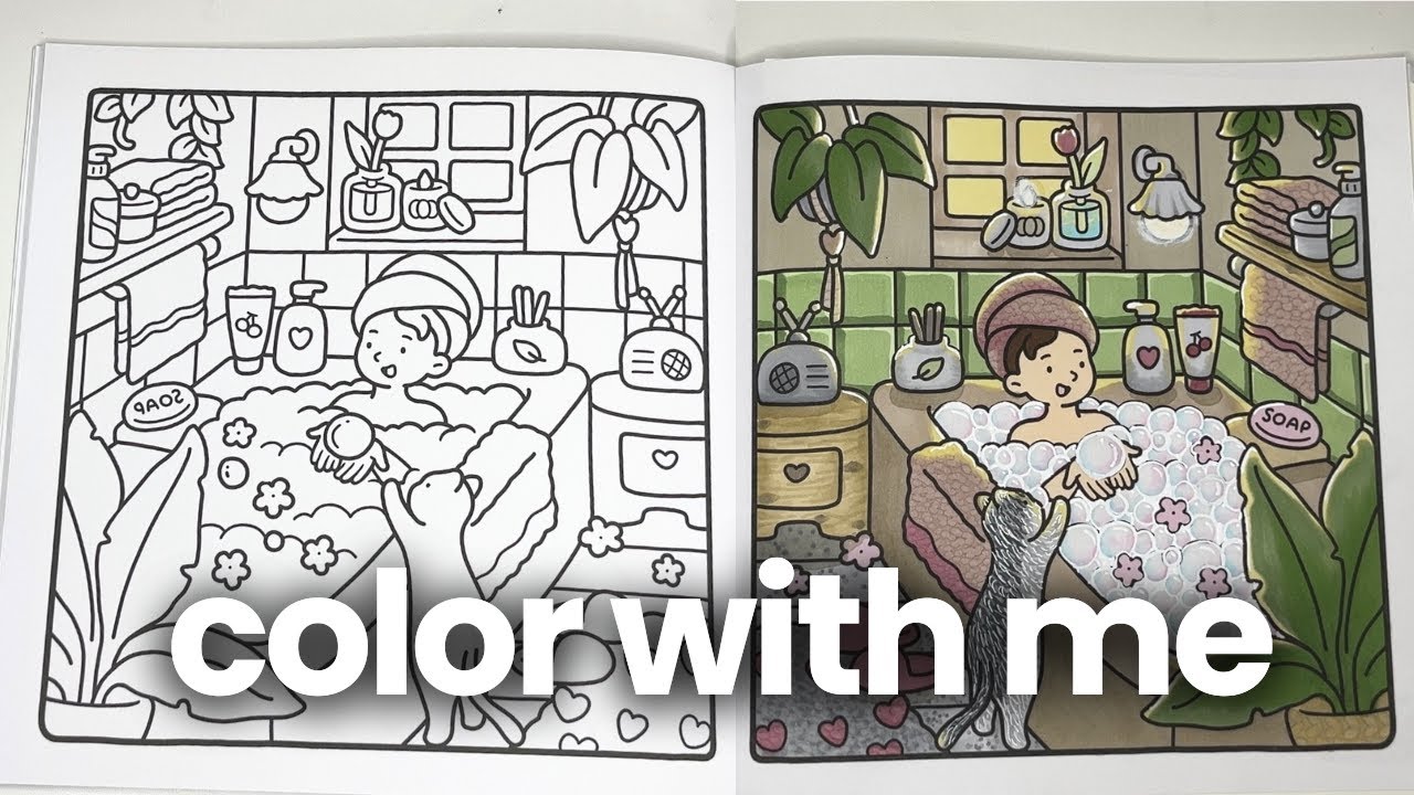 COLOR WITH ME #10 🫧 | How to Color Tiles and Bubbles with Ohuhu Markers | Girl Moments Coloring Book