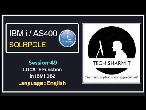 locate function in db2 sql  | SQLRPGLE | ibmi training | sqlrpgle as400 | db2 | db2 view