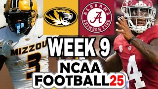 Missouri at Alabama  Week 9 Simulation (2024 Rosters for NCAA 14)