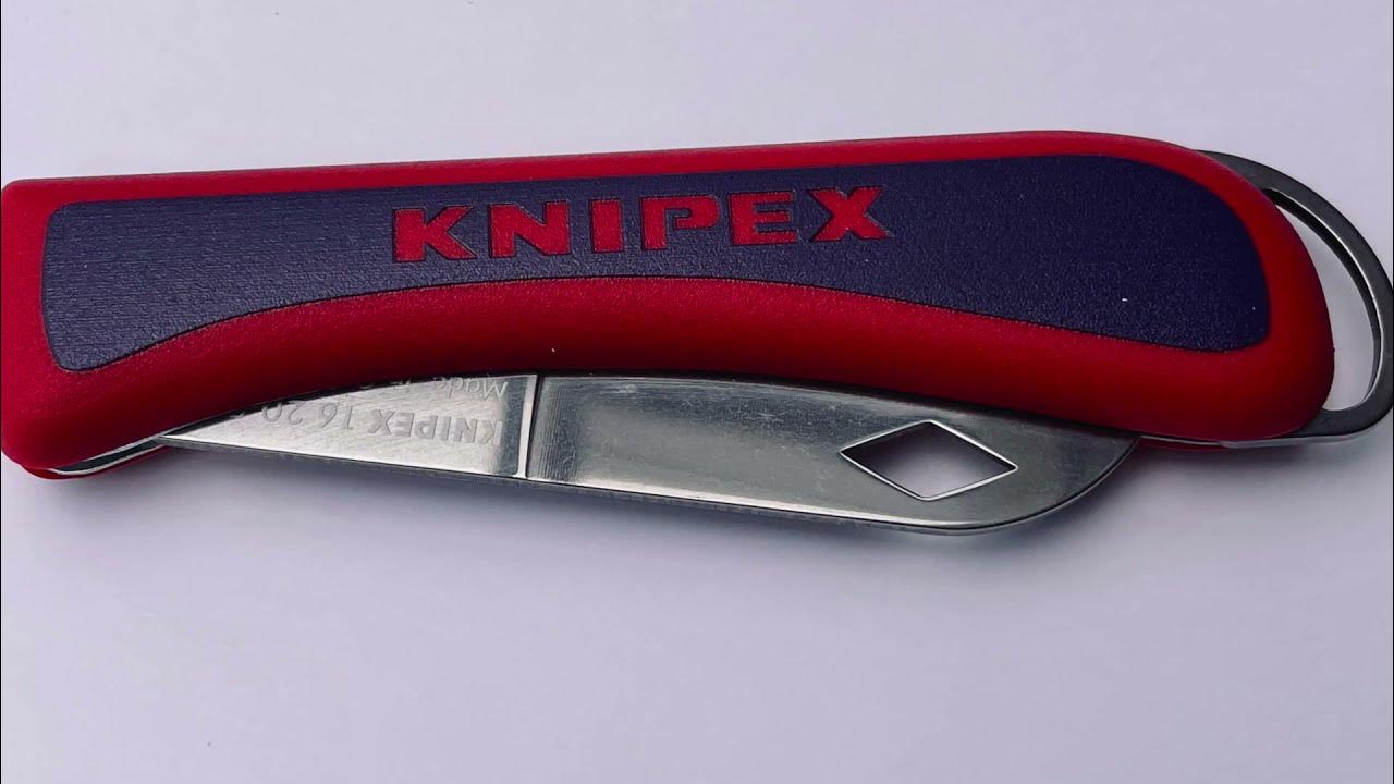 Нож сгъваем електротехнически 80mm 16 20 50 SB KNIPEX - Klappmesser 16 20 50 - folding knife - YouTube