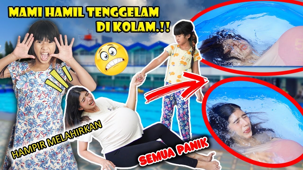DISTA HISTERIS😱!! MAMI HAMIL TENGGELAM DI KOLAM SEMUA PANIK🥲#viralvideos