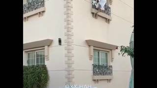 Rich Arab Spider Boy Climbing His Palace House Building