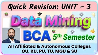 Data Mining UNIT 3 Quick Revision Short & Long Imp Questions 2025-26 BCA V 5th Sem OU