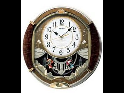 S2 E4 Seiko QXM118BRH Melodies Clock Golden Puppets Swinging Puppet  Pendulum 2001 - YouTube