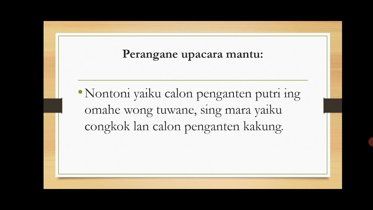 Teks eksposisi adat mantu - YouTube