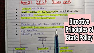 Directive principles of State Policy || lec.22 ||Handwritten Notes || Indian polity || An aspirant !