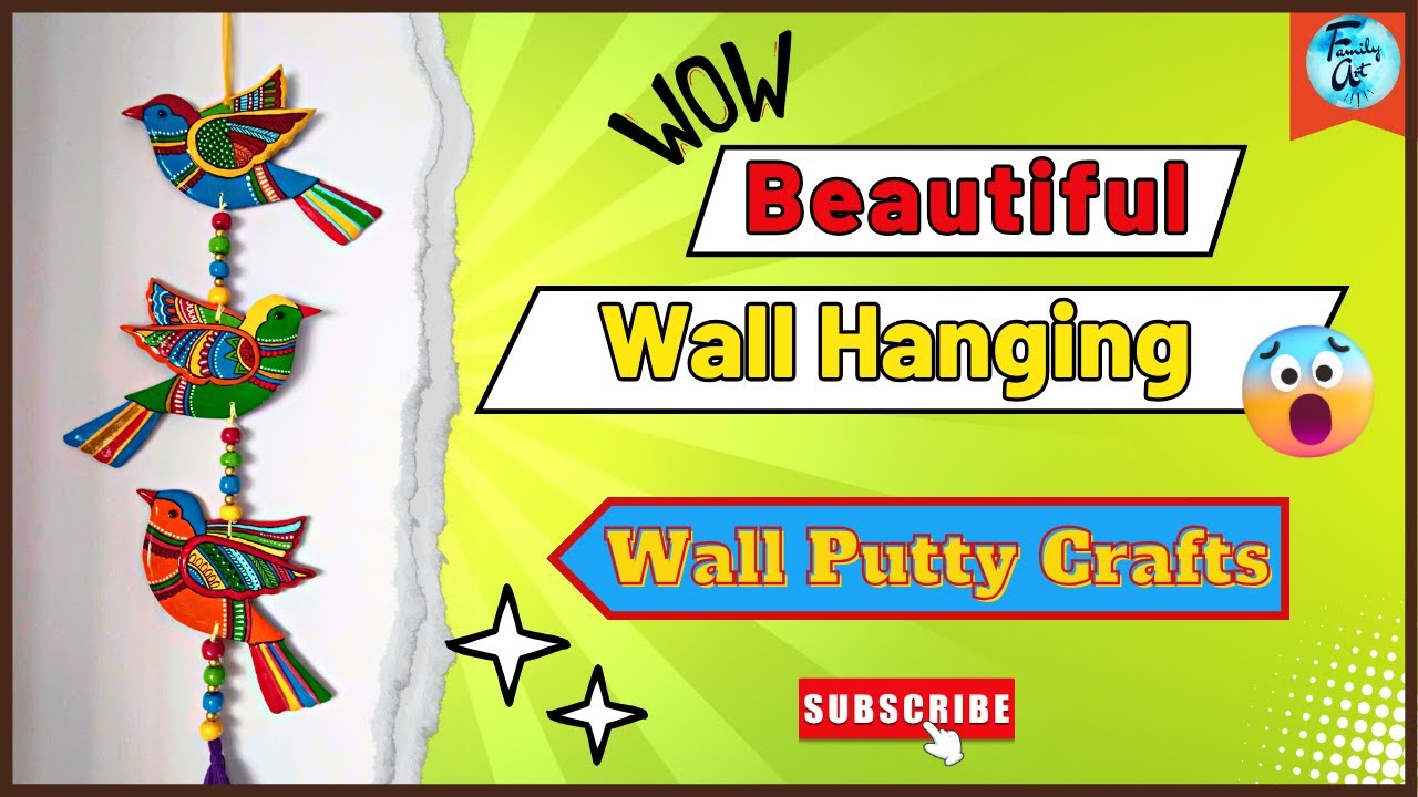Beautiful Wall Hanging Bird Wall Hanging Wall Putty Craft Ideas