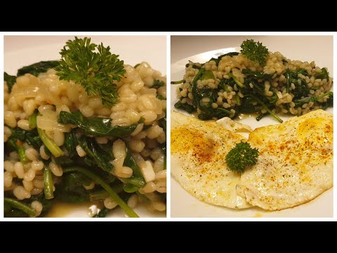 Pearl Barley Risotto with Spinach