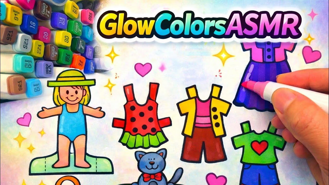 “Coloring Cute Outfits | Satisfying ,Asmr Art”🫶💃😍and relaxing 