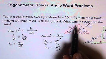 Trigonometry Applications: Height of Broken Tree