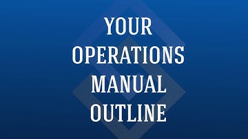 Operations Manual Outline