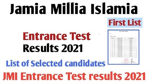 Jamia results list of Selected candidates 2021  Jamia B06 results declared