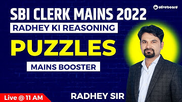 SBI Clerk Mains Puzzle | Mains Booster | SBI Clerk Mains 2022 | Reasoning By Radhey Sir
