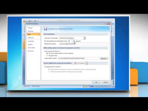 How to Manage AutoRecover settings in PowerPoint 2007
